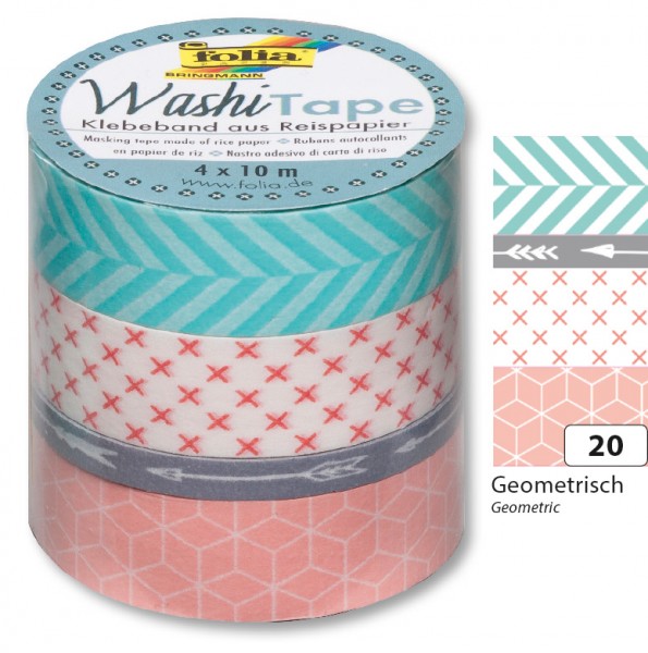 Washi Tape Set aus 4 Rollen à 10m