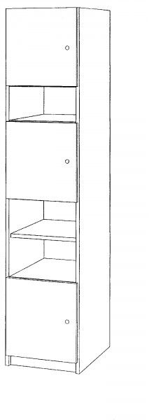 Schließfachschrank 3 offene und 3