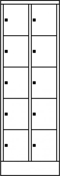 Schließfachschrank m Sockel,10Fäche