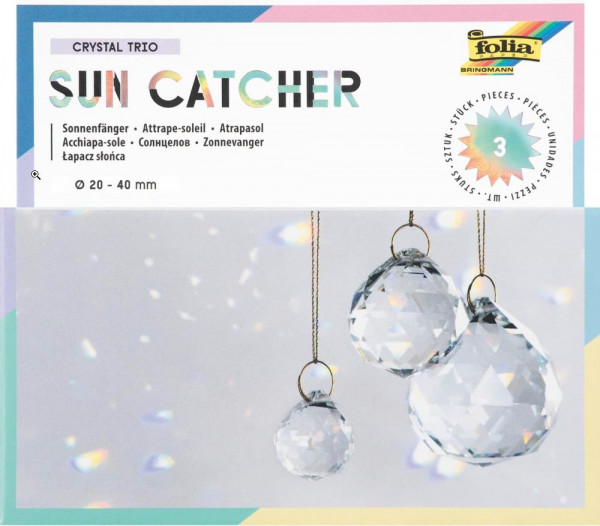 Sun Catcher CRYSTAL TRIO, 3 Kristalle Ø 2+3+4cm