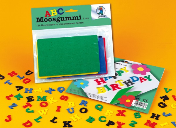 Moosgummi - Buchstaben, 130 Stück,