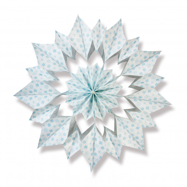 Papiertütenstern ”Kristalle” blau