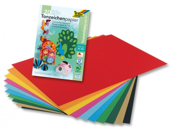 Ton-Zeichenpapierblock A4, 20 Blatt