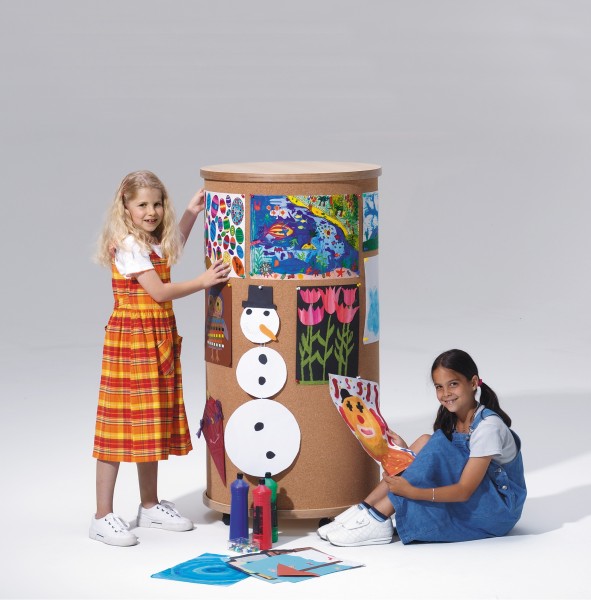 Korklitfaßsäule, Dekor Buche,