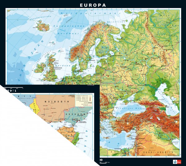 Wandkarte Europa physisch/politisch