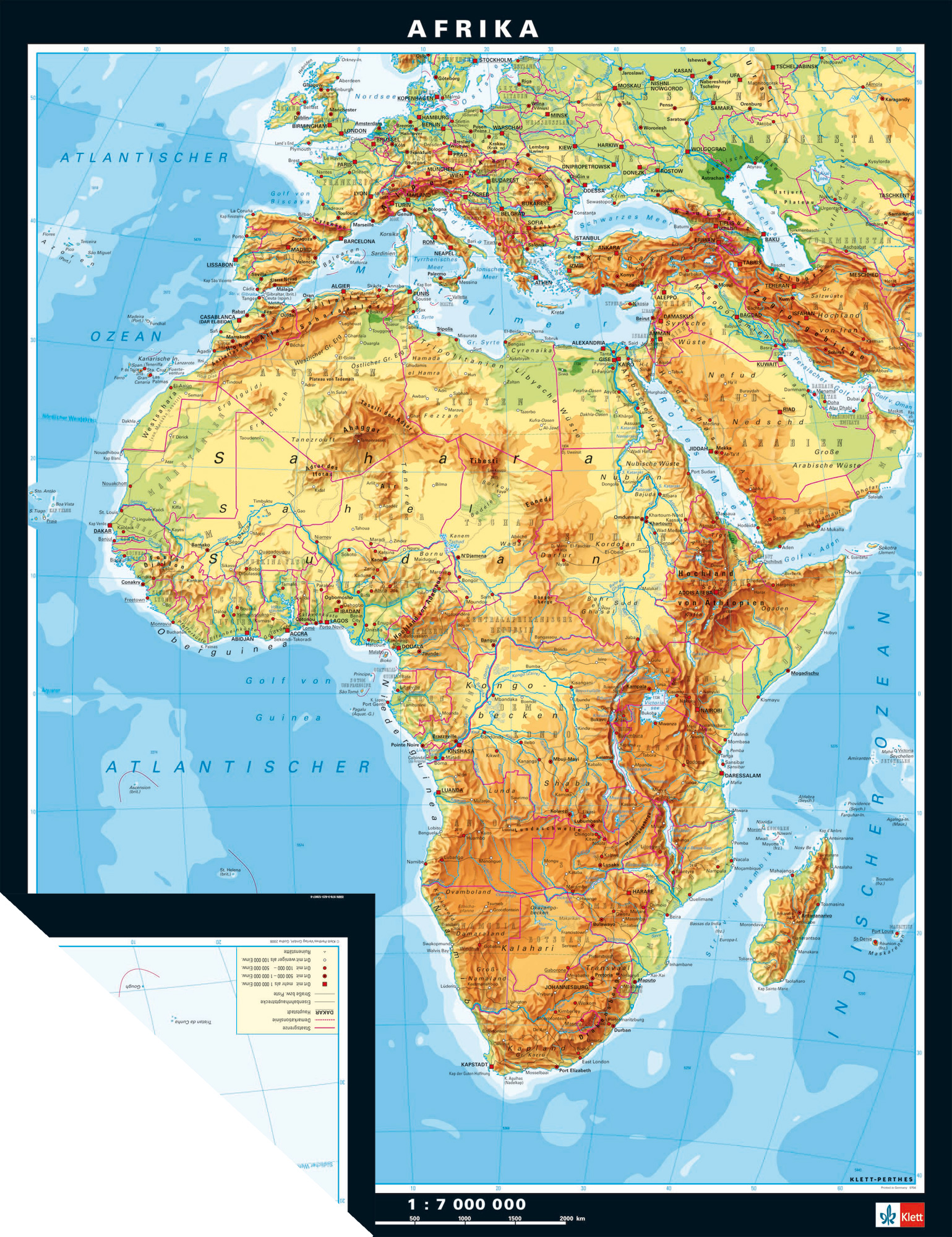Карта мира с африкой