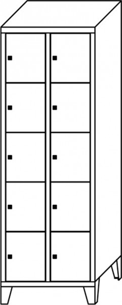 Schließfachschrank m Füßen,10 Fäche