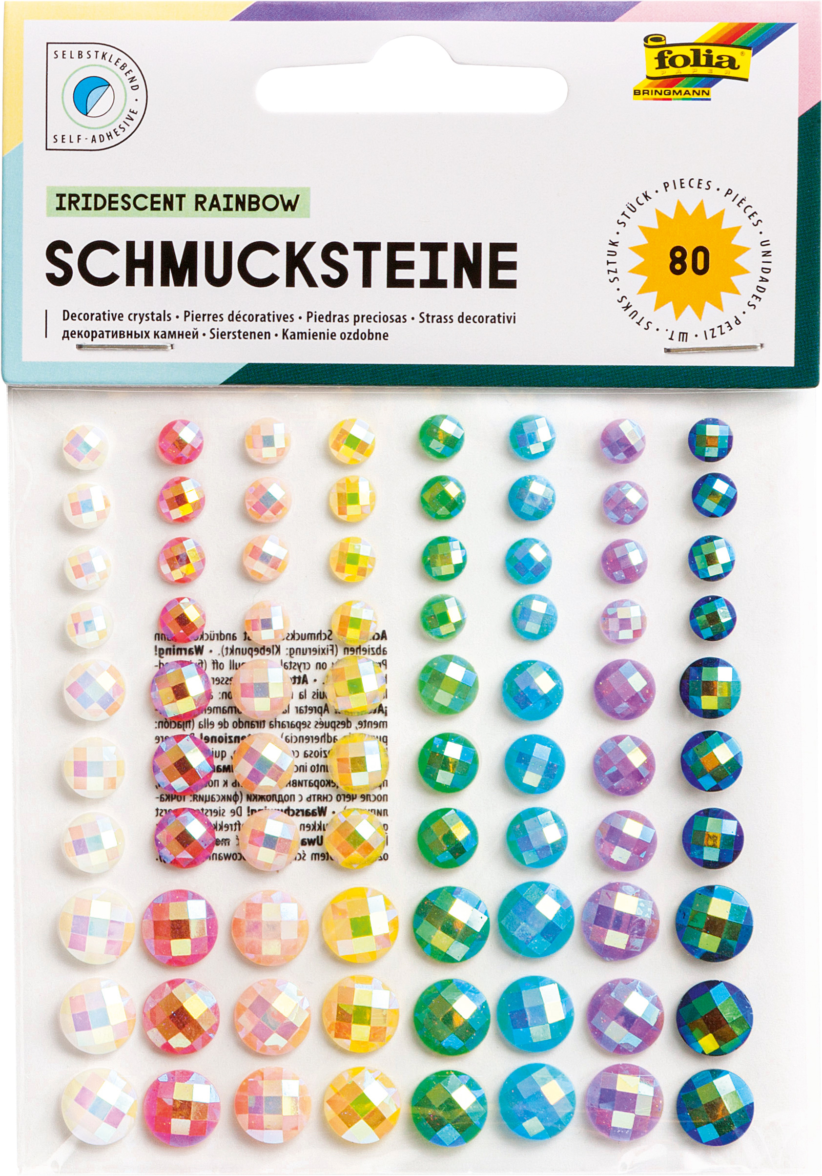 Deko-Schmucksteine, Fairy Lights, selbstklebend, 80 Stück, sortiert ...