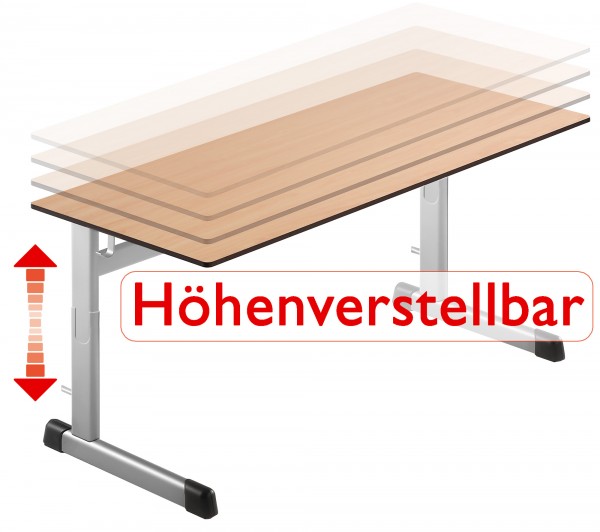 Zweiertisch Plattengröße: 130x55cm Vollkernplatte Höhenver