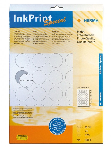Ink-Print-Etiketten rund 30 mm