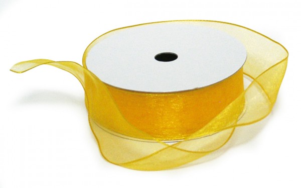 Chiffonband 25mm sonnengelb