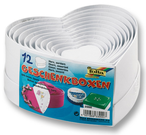 Geschenkboxen Herz, 12 Stück