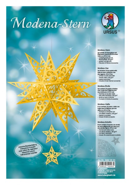 Modena-Stern, 10 Blatt, gold