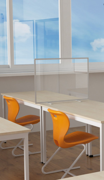 Tischtrennwand mit Acrylglas