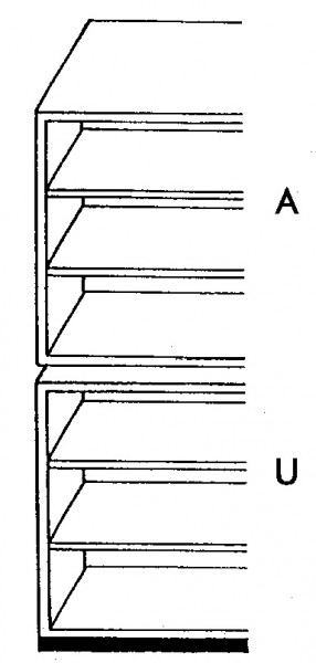 Ausgleichsaufsatzschrank 2 Böden