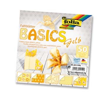 Faltblätter ”Basics” gelb 15x15 cm