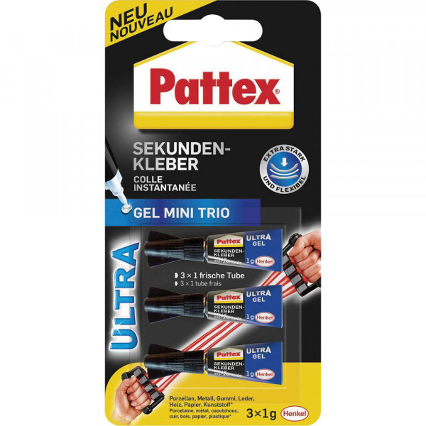 Sekundenkleber Gel Mini Trio Pattex