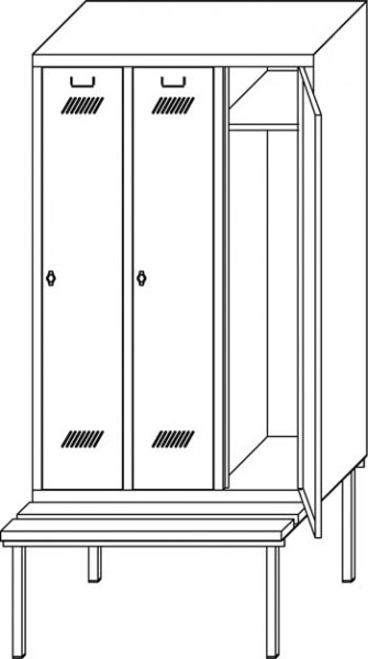 Schrank mit Sitzbankuntergestell