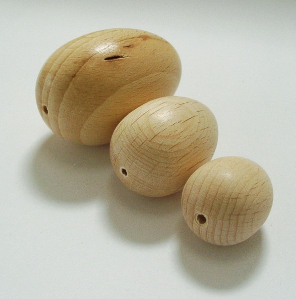 Holzeier 3,0 x 2,5 cm, 25 Stück