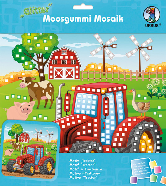 Moosgummi-Mosaik-Glitter ”Traktor”