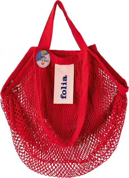 Mesh Tote Bag, 44 x 44 cm Tragetasche, rot