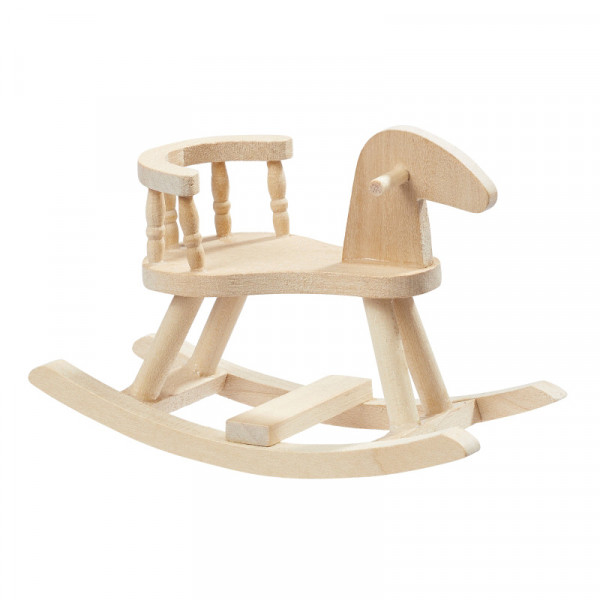 Wichtelzubehör Schaukelpferd, 6cm, Holz