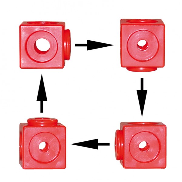 Dick System Steckwürfel - 1000 Stück Rot/blau, 1,7cm, Lernwürfel Für Mathematik & Kreativität