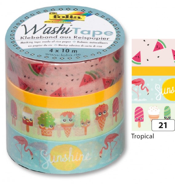 Washi Tape Set aus 4 Rollen à 10m
