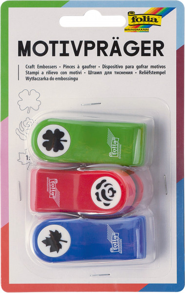 Motivpräger Set mit Kleeblatt, Rose