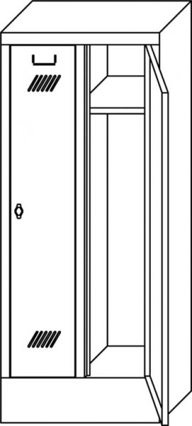 Kleiderschrank mit Sockel, 2Abteile