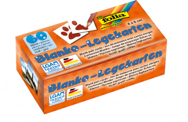 Blanko-Legekarten 6x6cm, 60 Karten