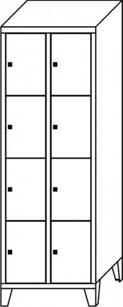 Schließfachschrank m Füßen,8 Fächer