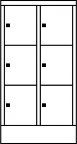 Schließfachschrank m Sockel,6Fächer