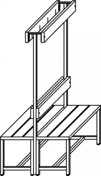 Umkleidesitzbank m. Garderobenhaken