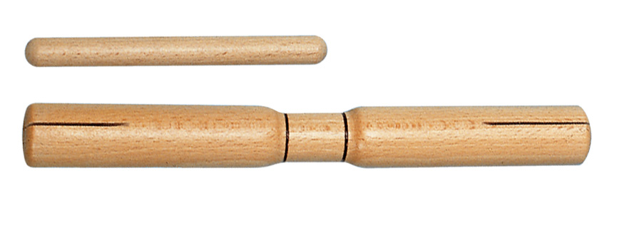 Holz-Blocktrommel Mit Schlägel – 16,5 Cm, Aus Hartholz, Beidseitig Geschlitzt Für Klaren Sound
