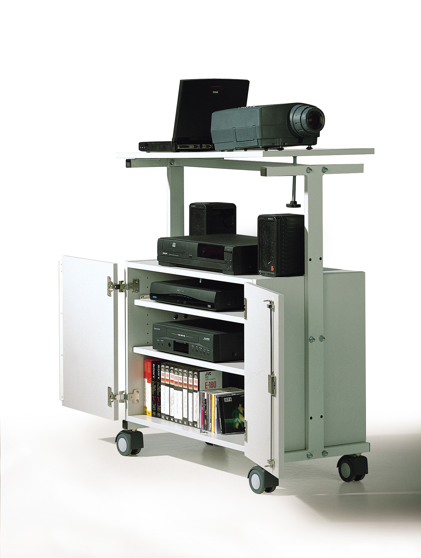 Projektorwagen für Beamer mit abschließbarem Unterschrank | LMS
