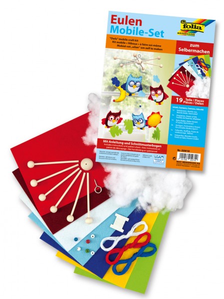 Mobile Bastelset Eulen 19 Teile