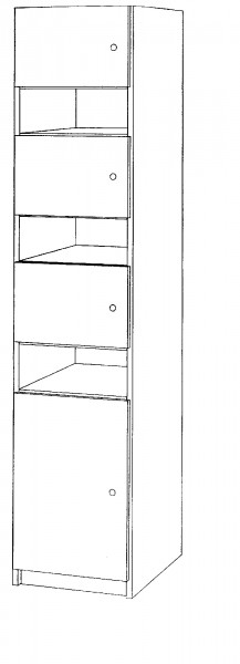 Schließfachschrank 3 offene und 3