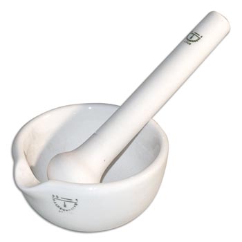 Mörser mit Pistill aus Porzellan | LMS Lehrmittel-Service H.Späth GmbH