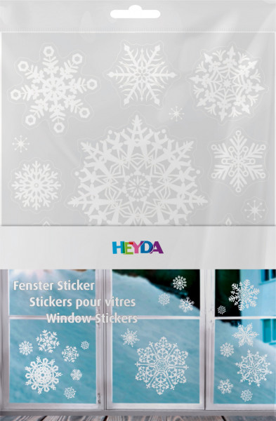 Fenster Sticker Schneeflocken weiß