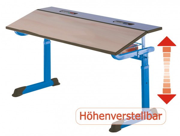 Zweiertisch schrägstellbar/höhenverstellbar: 58, 64, 70