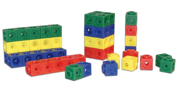 Dick-Syste 170100 100 Steckwürfel rot/blau in der Box, Kantenlänge 1,7 c