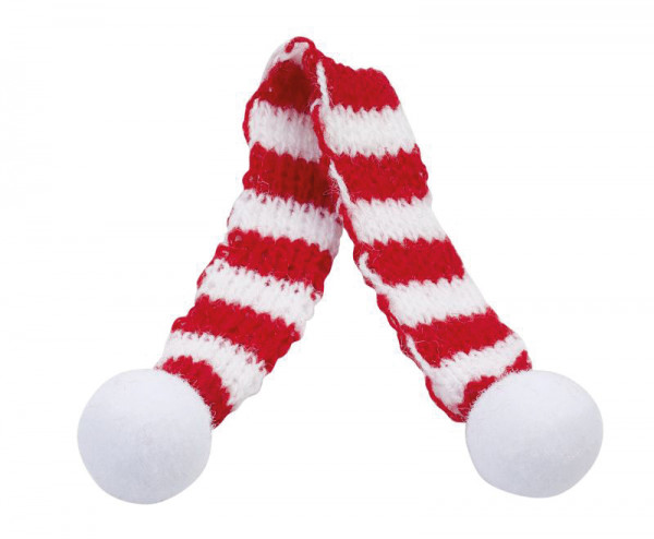 Wichtelzubehör Schal, rot-weiß, 15cm