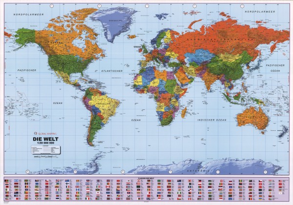 Politische Weltkarte 1:30 Mio.,