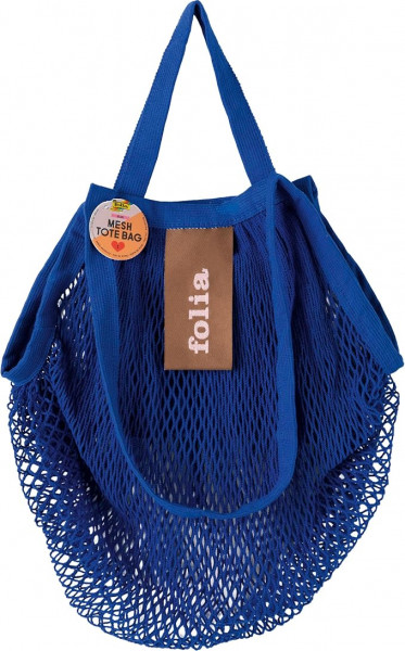 Mesh Tote Bag, 44 x 44 cm Tragetasche, blau