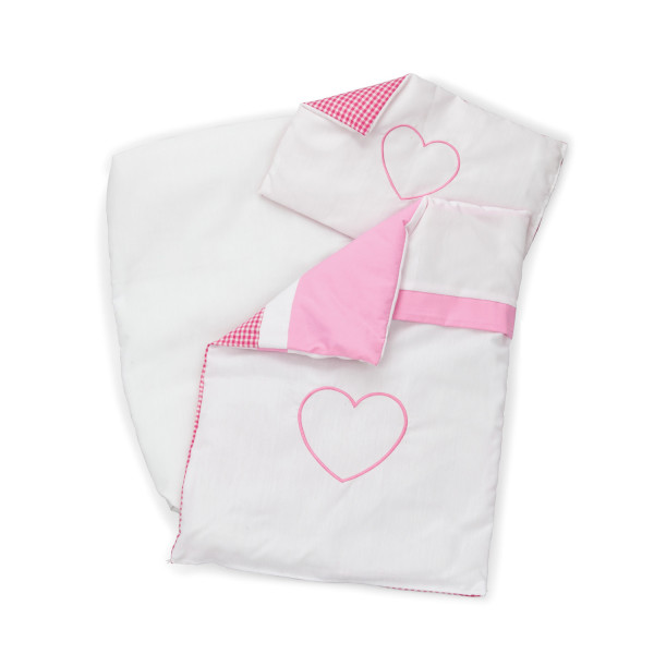 Bettgarnitur für Puppenwagen - Pink