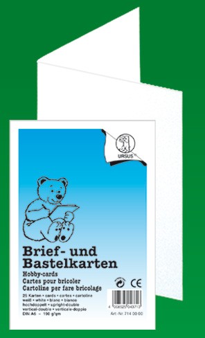 Brief- u. Bastelkarten DIN A 6 weiß