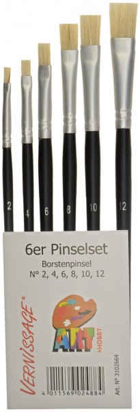 Pinselset 6 Stück Borstenpinsel