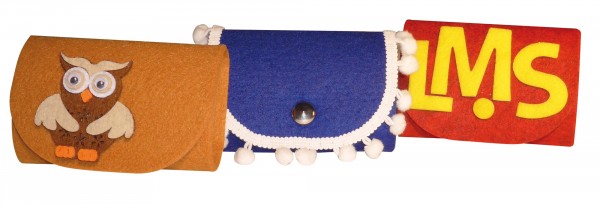 Schlüsselmäppchen-Set rot meliert