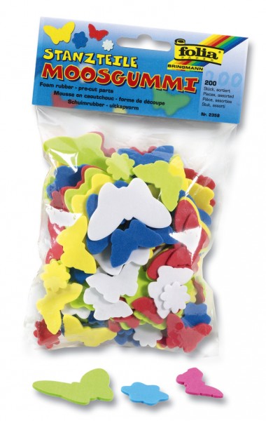 Moosgummi Blumen & Schmetterlinge